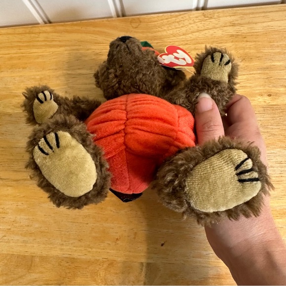 Ty Trick or Treat Peter pumpkin Halloween beanie baby plush bear 1993 - Picture 8 of 12
